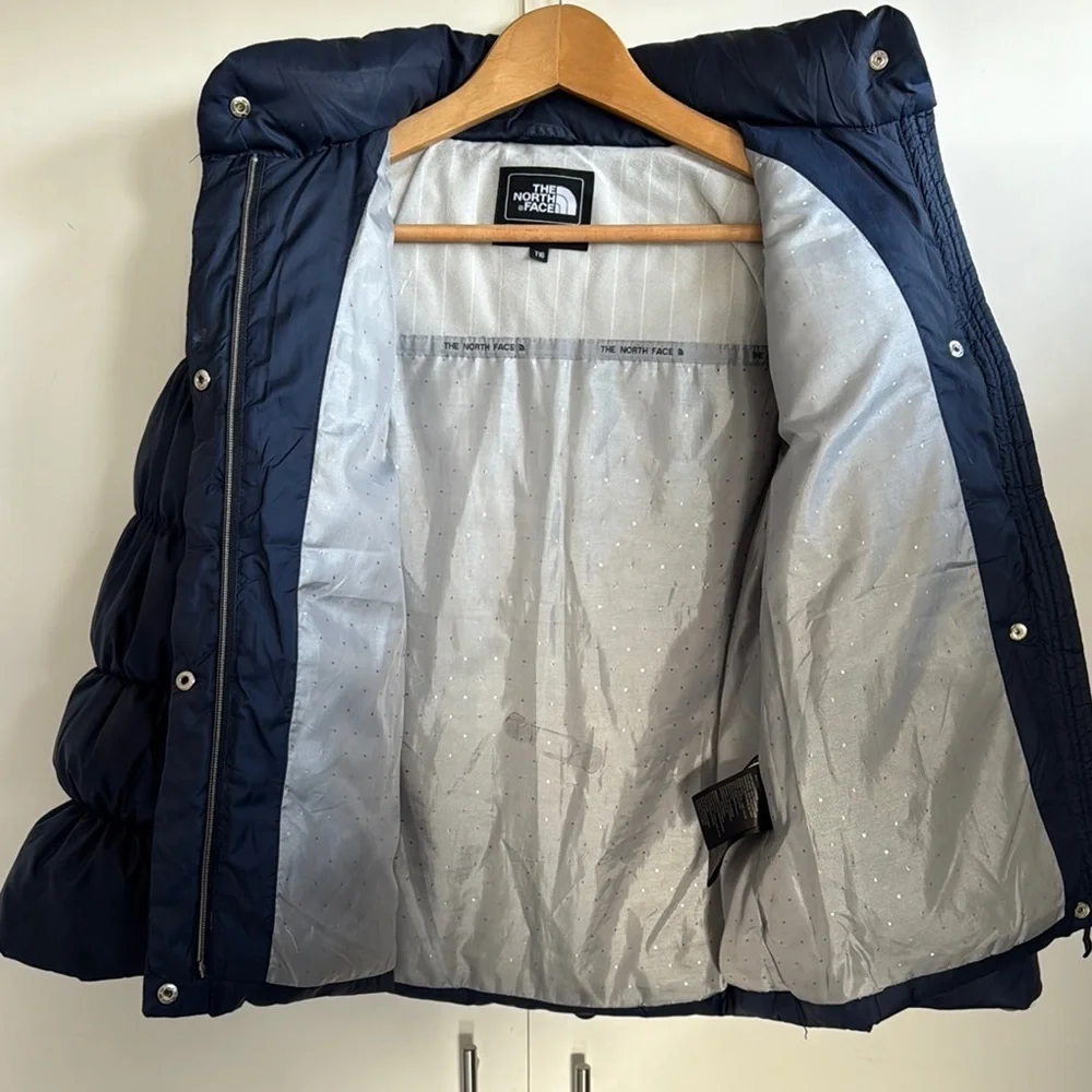 The North Face Kids Puffer Jacket - Navy Blue Size T16 Equivalent to Women Sz. M - Picture 3 of 6